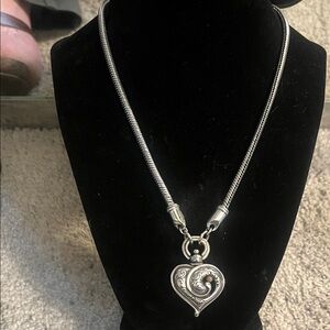 Brighton Silver Plated Swirl Heart Necklace
